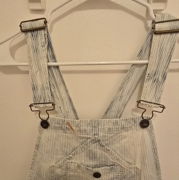 Faherty Mechanic Washed Striped Overalls Organic Cotton Medium - Picture 3 of 9